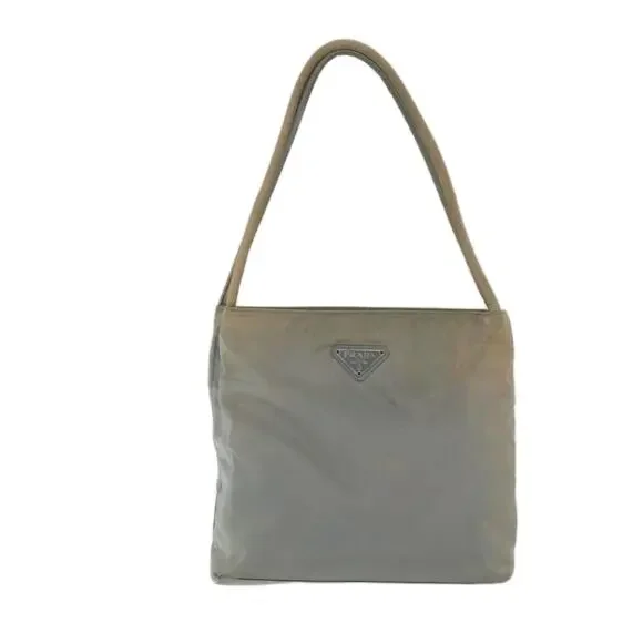 PRADA Hand Bag Nylon Gray